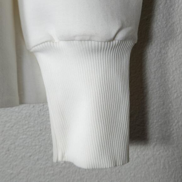 Philosophy Puff Sleeve Sweater Top White Small Clean Girl Minimalist - Picture 7 of 12